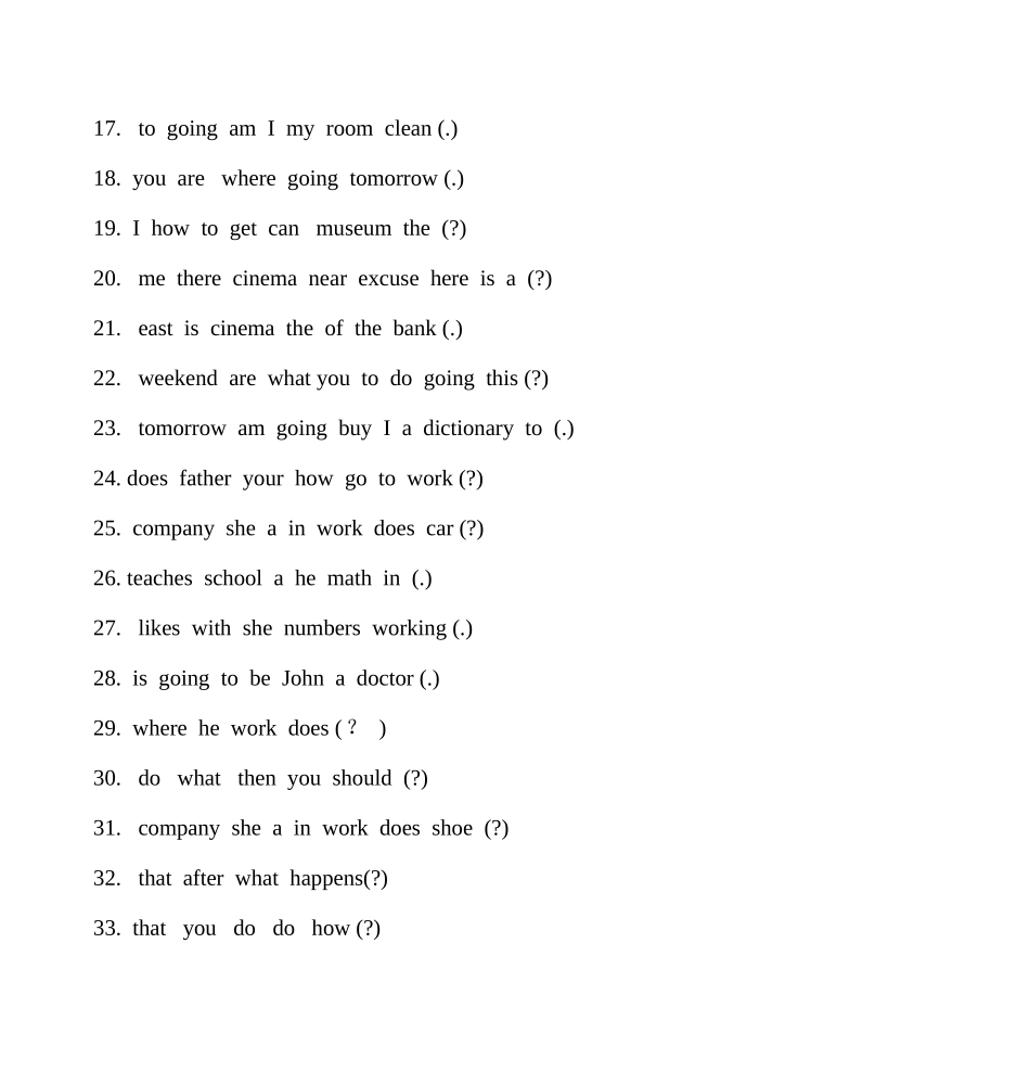 坎墩街道太阳希望小学六年级(上)英语连词成句汇总_第2页