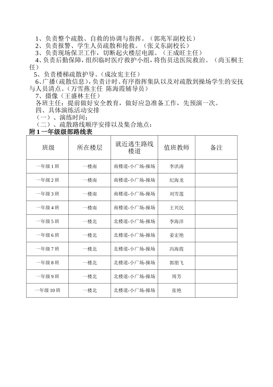 垦利县胜坨镇实验小学消防应急疏散演练预案_第3页