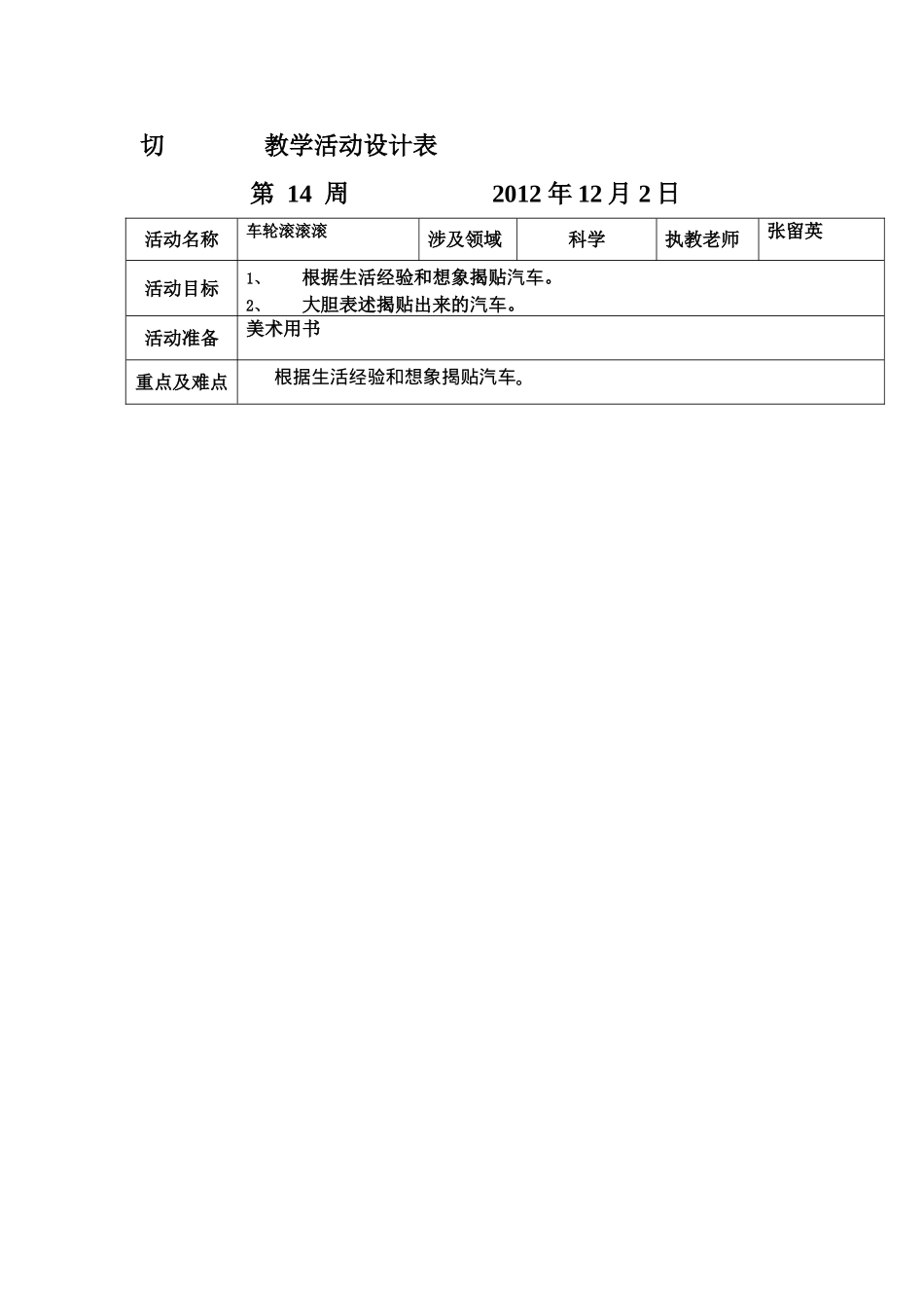 坑头幼儿园2012学年第一学期小小班备课-第十四周_第2页