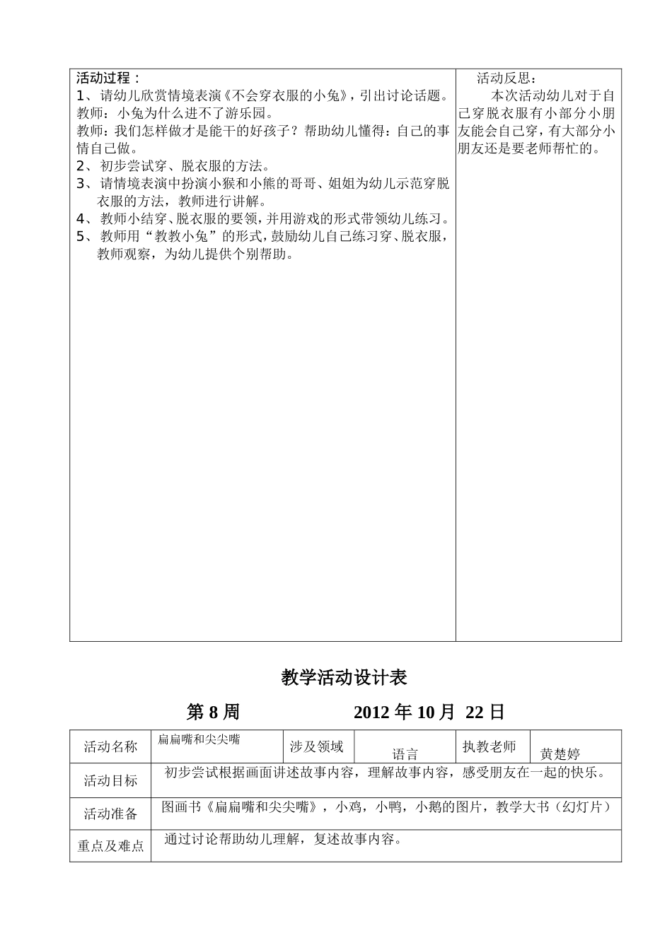 坑头幼儿园2012学年第一学期小一班日计划备课-第八周_第3页