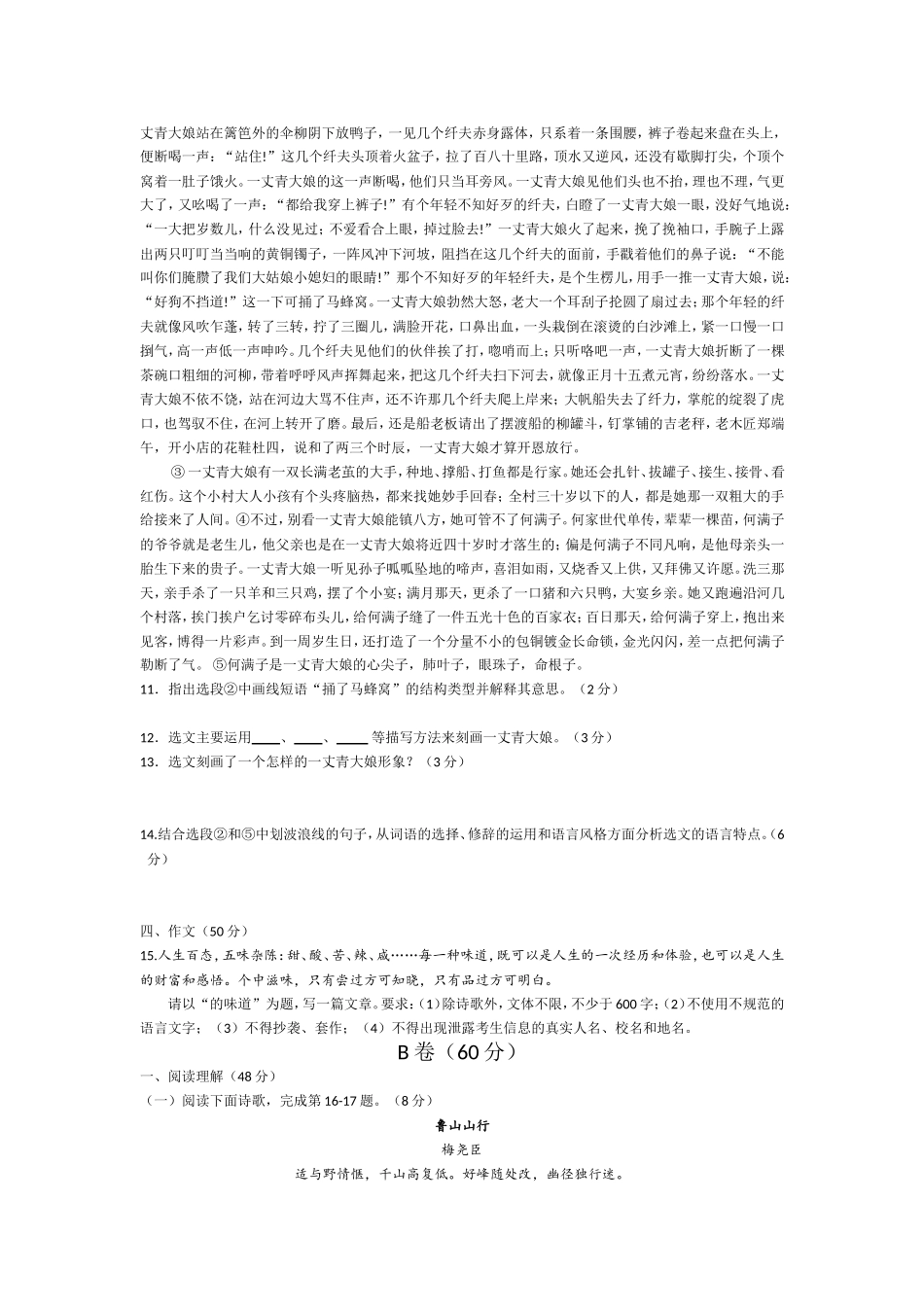 四川省内江市2016年中考语文试卷_第3页