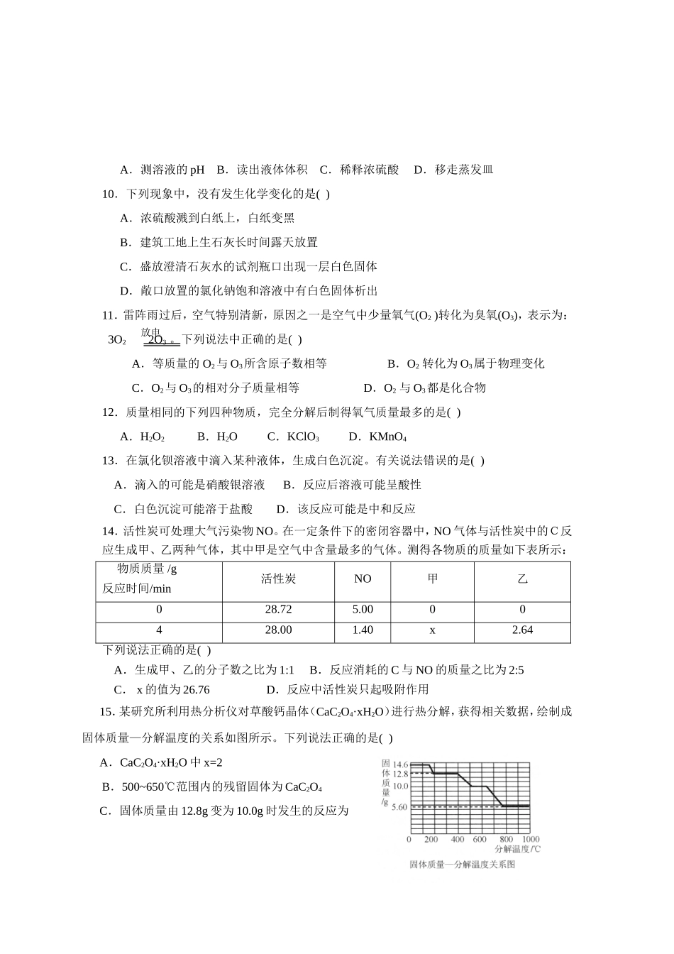 四川省攀枝花市2017年中考化学试题(含解析)_第2页