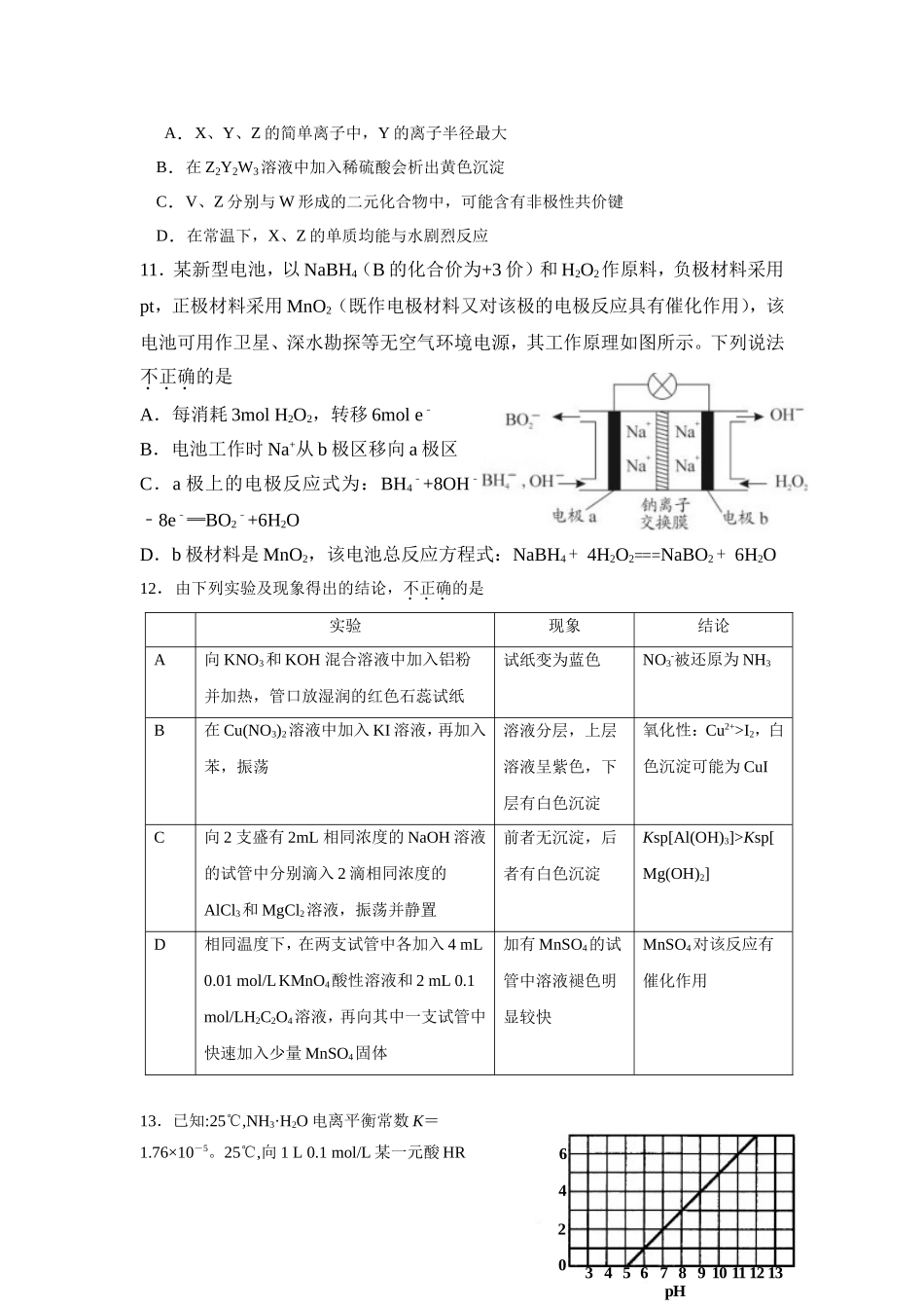 四川省攀枝花市2018届高三第三次统考试题及参考答案_第2页