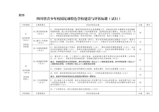 四川省青少年校园足球特色学校建设与评估标准(试行)