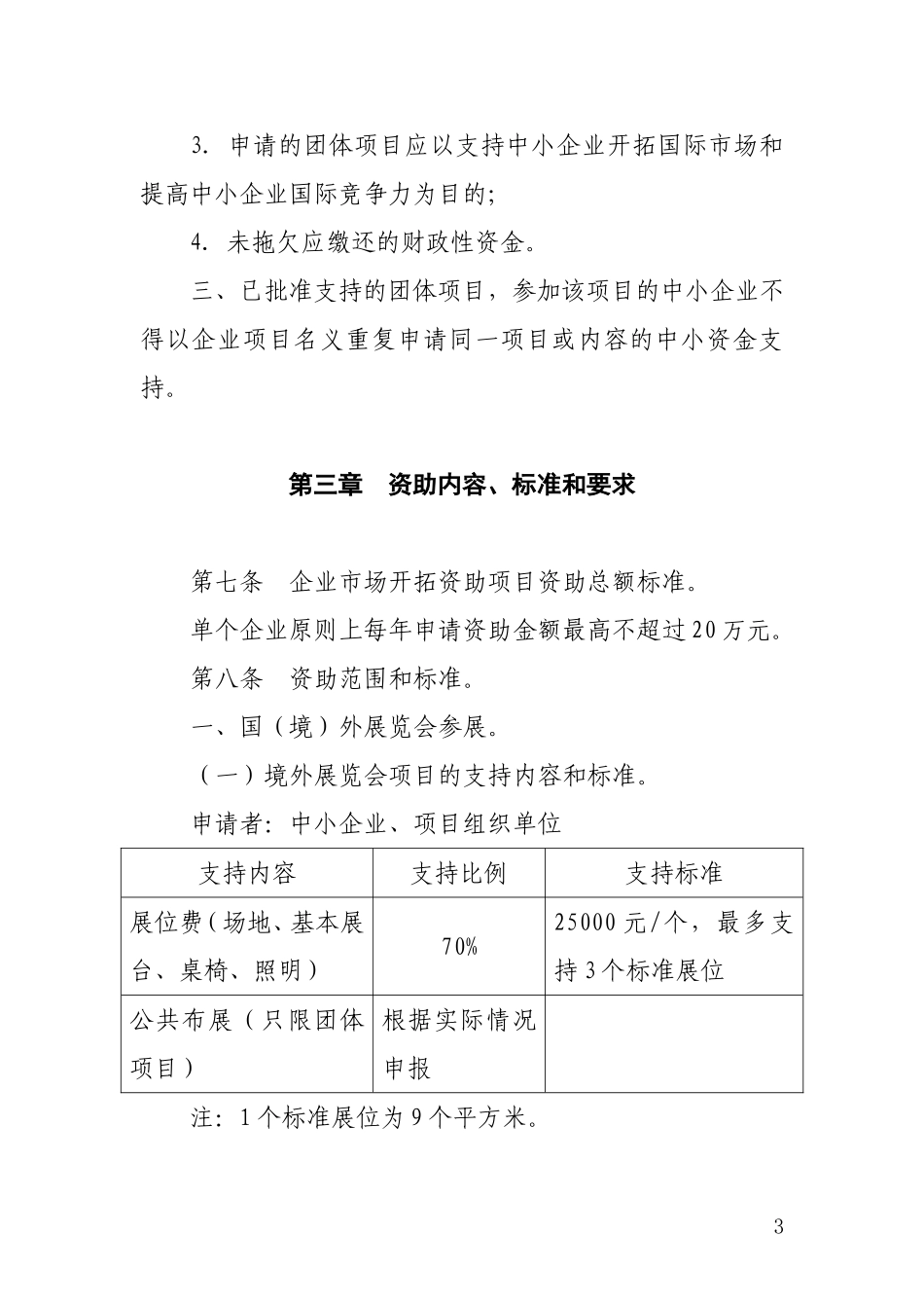 四川省商务厅关于印发中小企业国际市场开拓资金管理暂行办法的通知_第3页