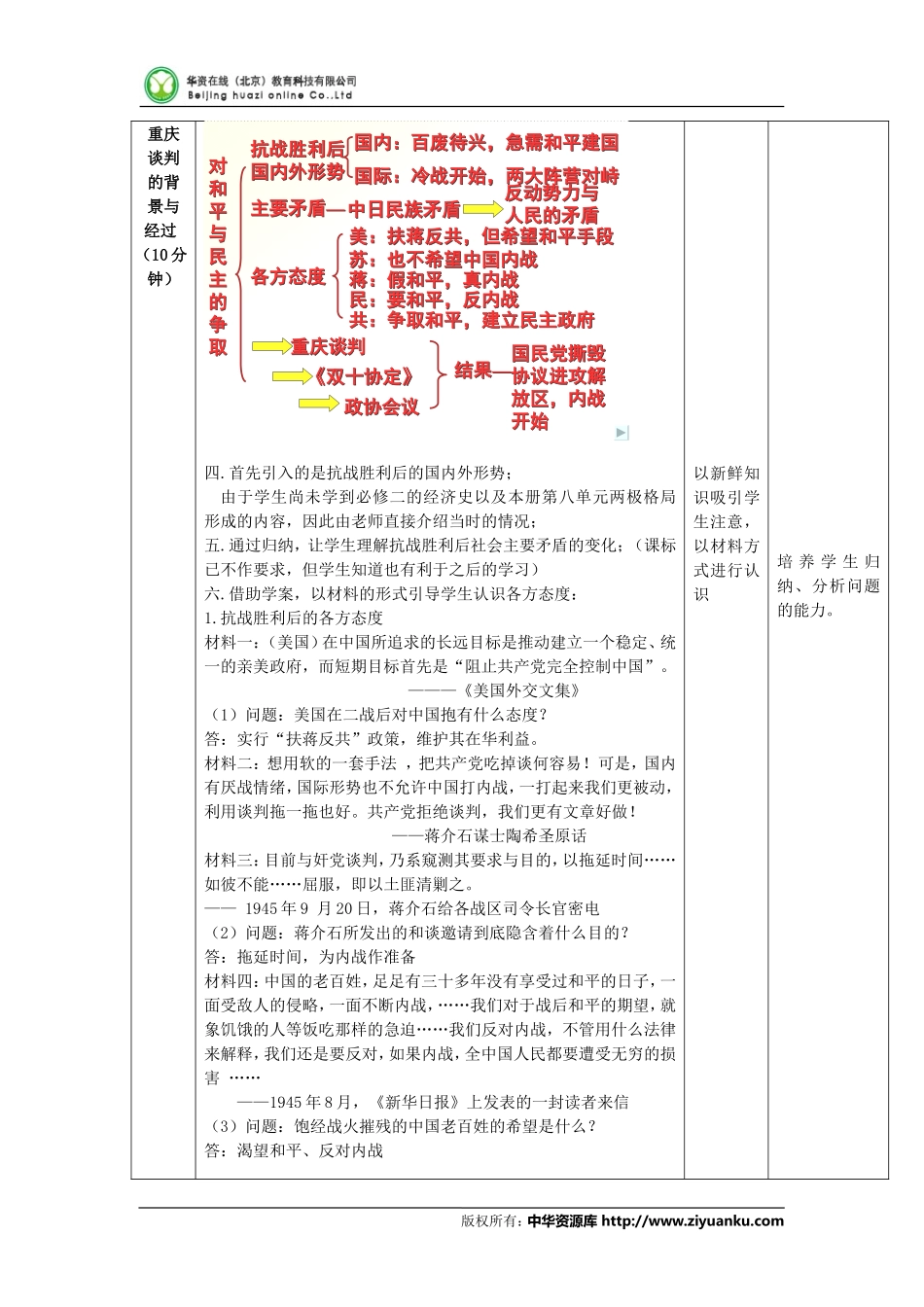 四川省射洪县射洪中学高一历史教案第17课-《解放战争》三_第2页