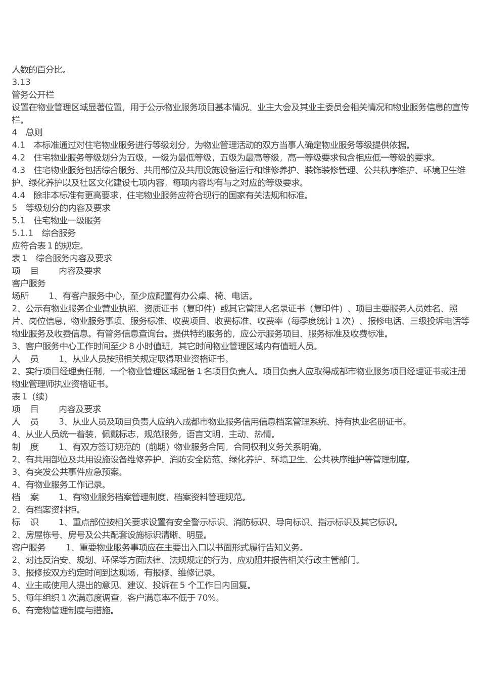 四川省物业服务标准_第3页