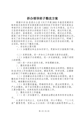 2024年侨办领导班子整改方案