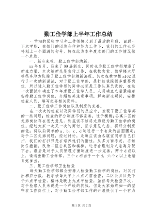 2024年勤工俭学部上半年工作总结