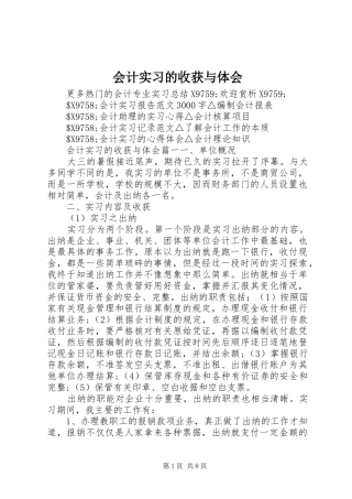 2024年会计实习的收获与体会