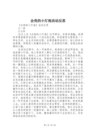 2024年会亮的小灯泡活动反思