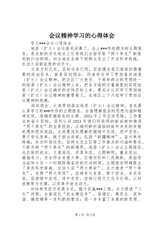 2024年会议精神学习的心得体会