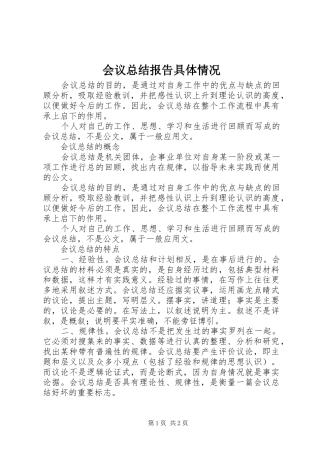 2024年会议总结报告具体情况