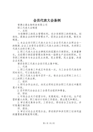 2024年会员代表大会条例