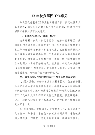 2024年扶贫解困工作意见