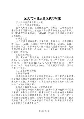 2024年区大气环境质量现状与对策