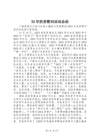 2024年扶贫慰问活动总结