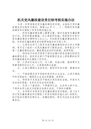 2024年机关党风廉政建设责任制考核实施办法