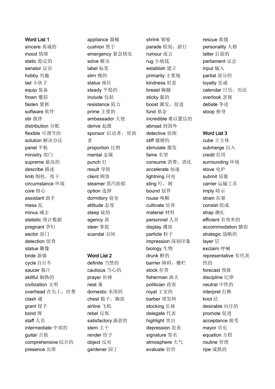 四级词汇(乱序版)_第2页