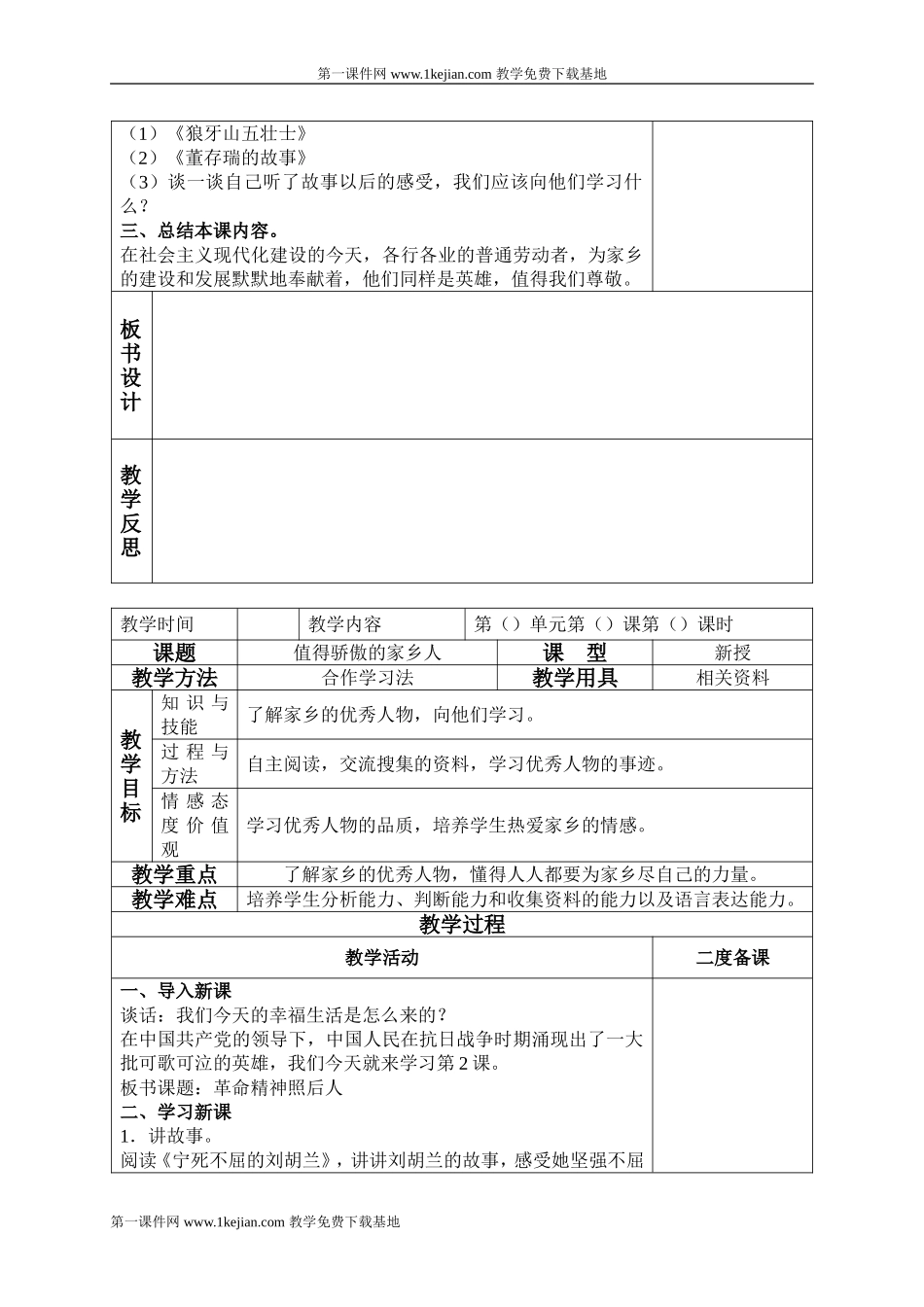四年级品德与社会下册教案-值得骄傲的家乡人-3_第3页