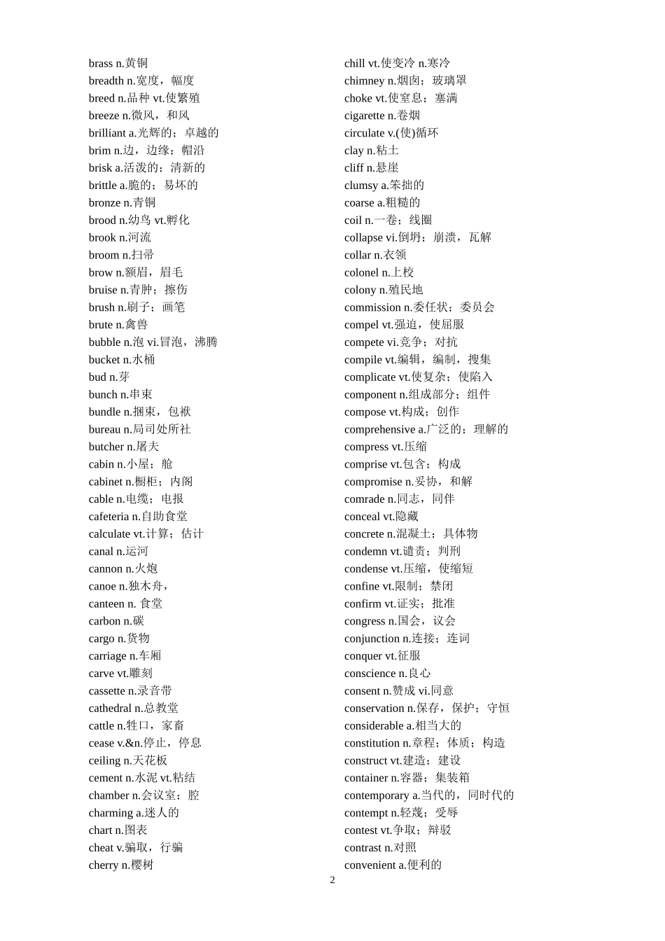 四级高频词汇表字母顺序_第2页
