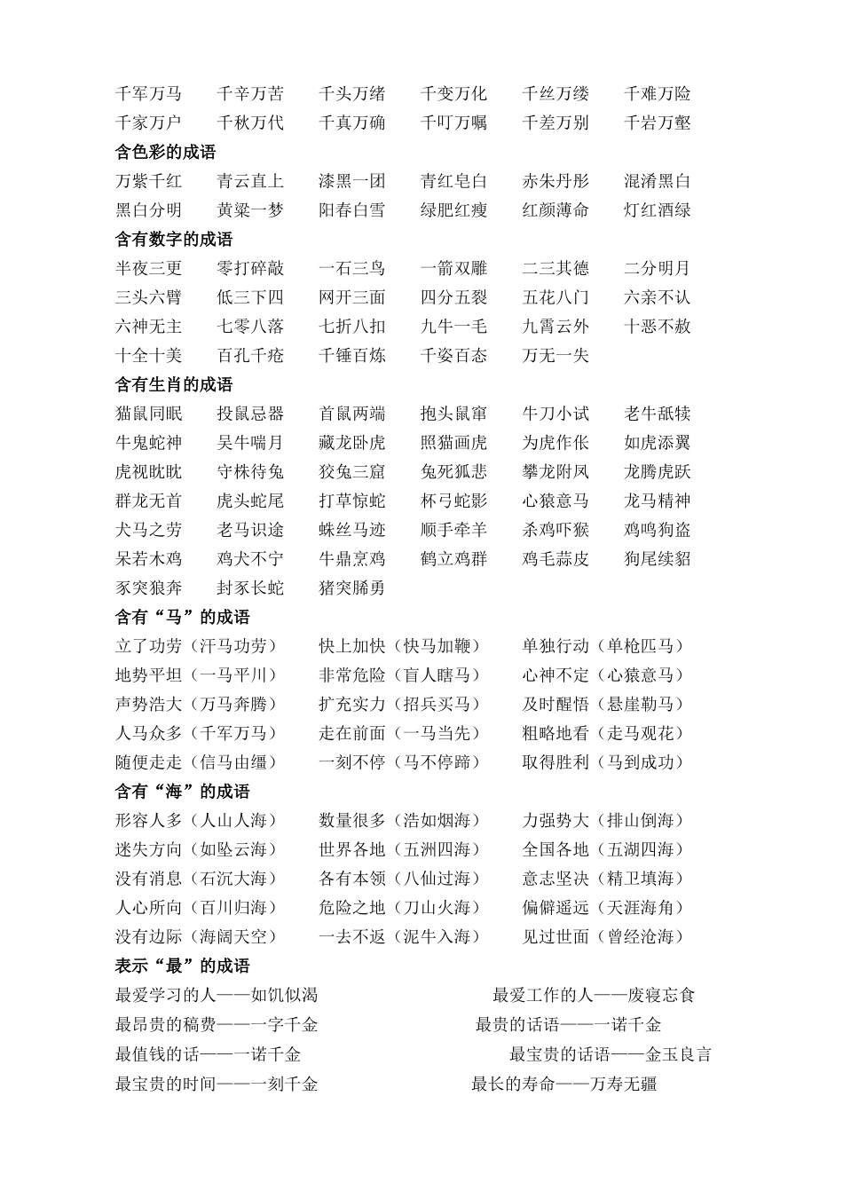 四年级成语归类_第2页