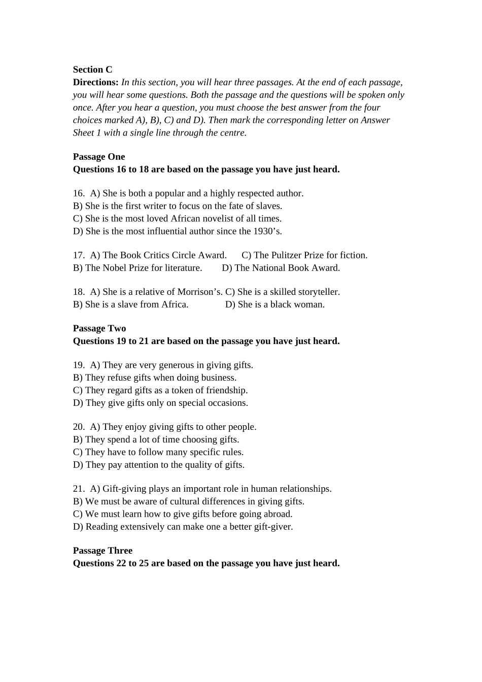 四级考试听力样题2016年新题型_第3页