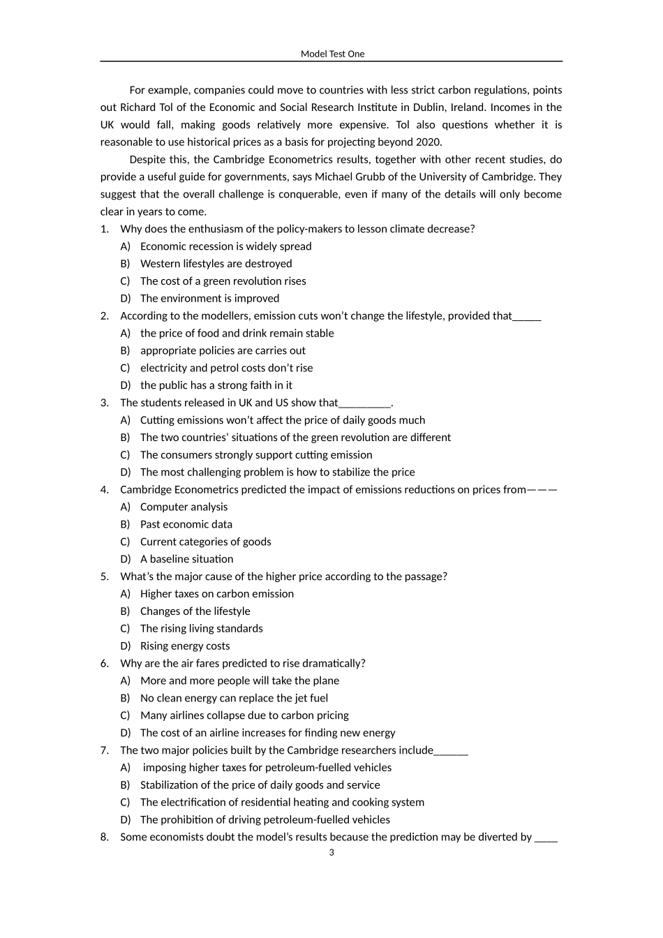 四级模拟试题Model-Test1_第3页