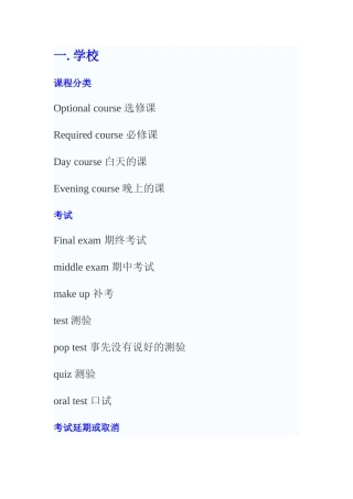 四级听力高频词汇