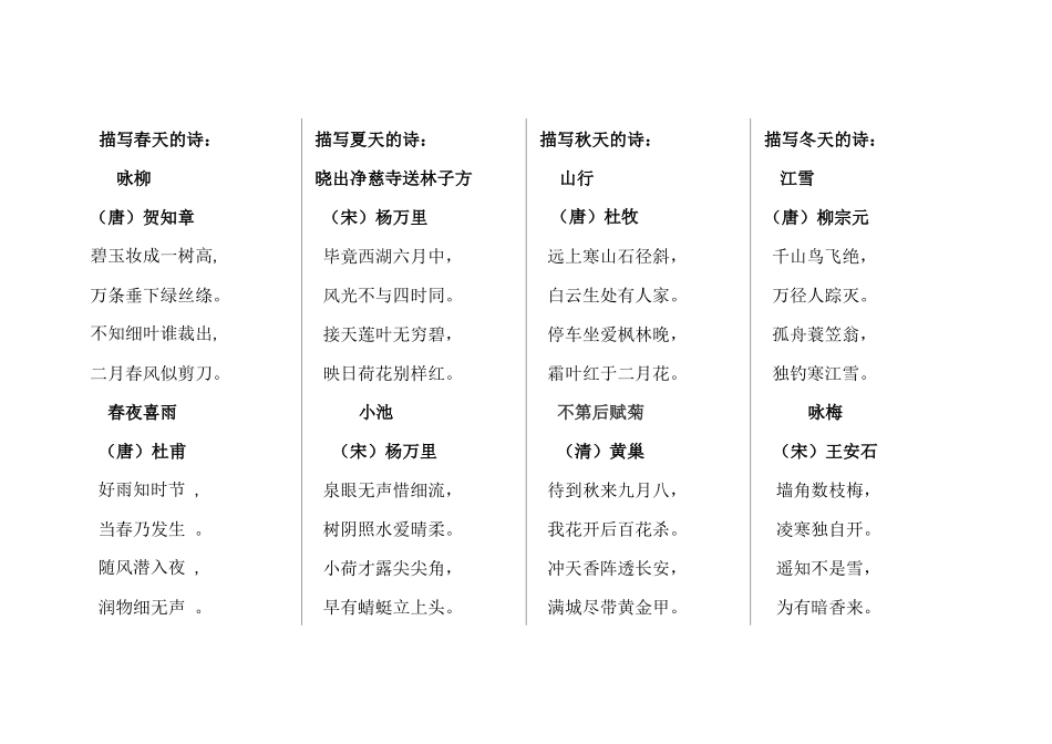 四年级上册古诗词积累_第3页