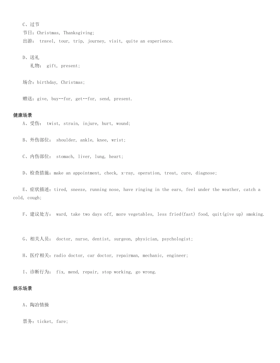 四级听力考试常见场景词汇归纳_第2页