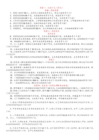 四年级方程题库