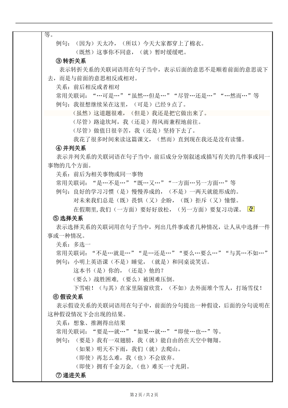 四年级关联词复习_第2页