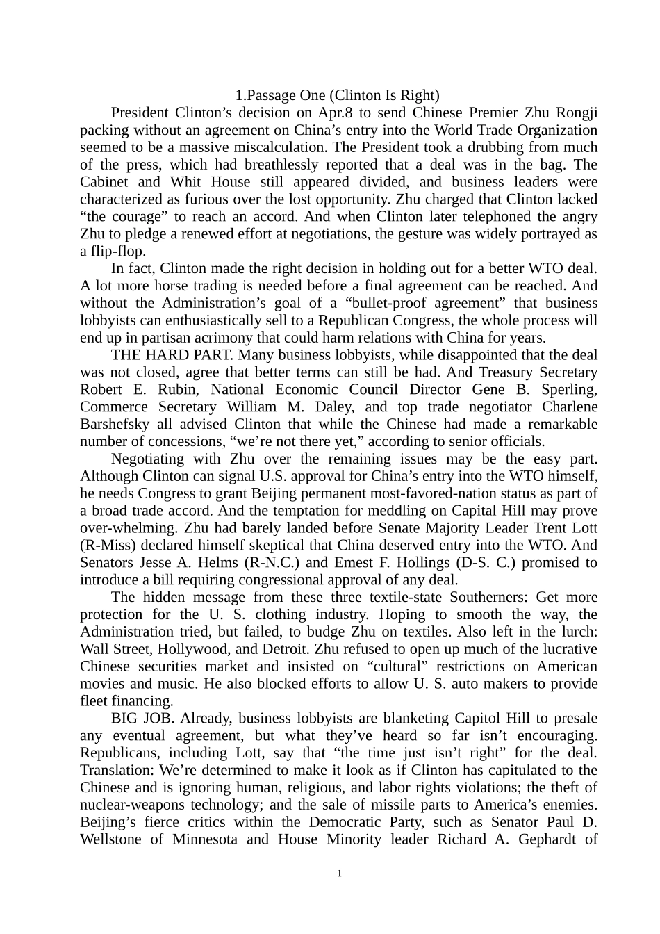 四级英语100篇精读荟萃(高级篇)10_第1页