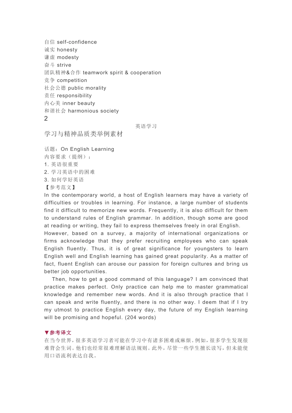 四级英语作文必背作文+话题_第3页
