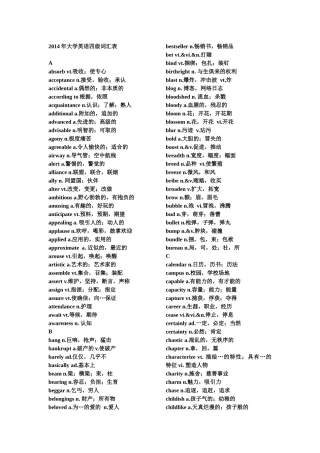 四级与高考差距词汇1000(背诵版)
