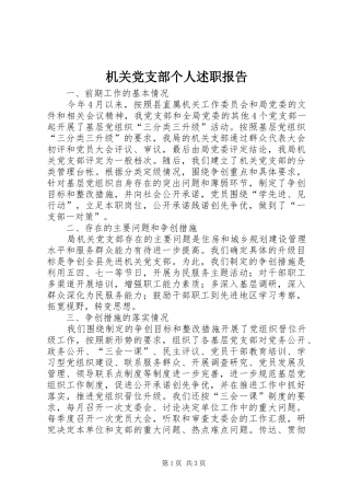 2024年机关党支部个人述职报告