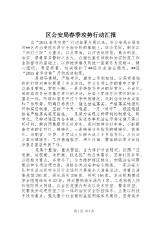 2024年区公安局春季攻势行动汇报