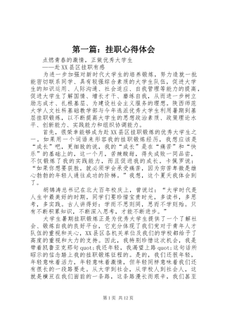 2024年挂职心得体会