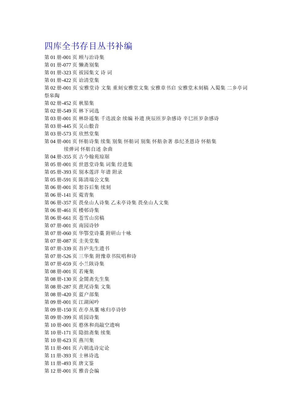 四库全书存目丛书补编(精)_第1页