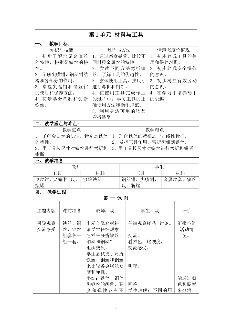 四年级-劳技-教案_第1页