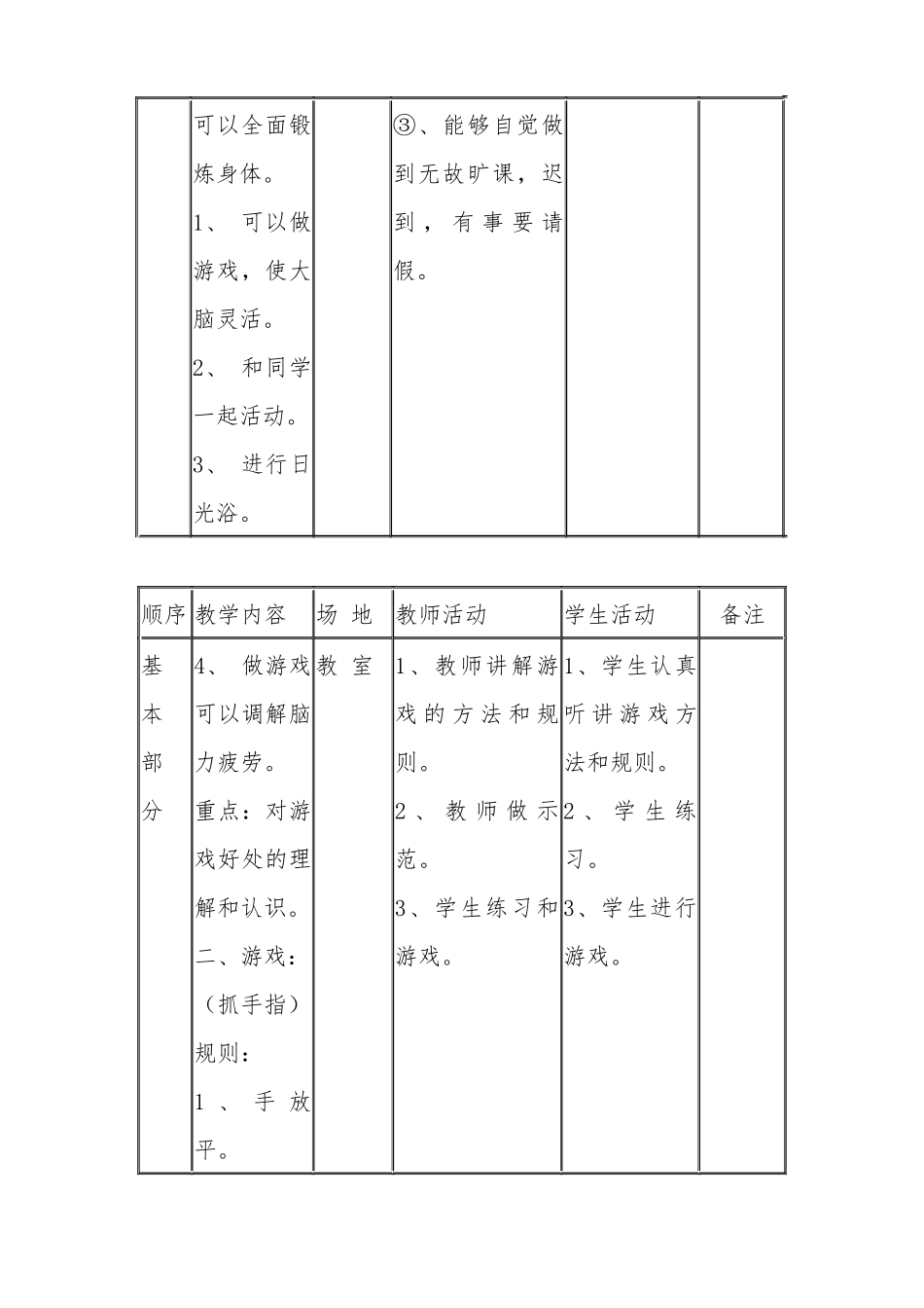 四年级体育课教案(同名8434)_第2页