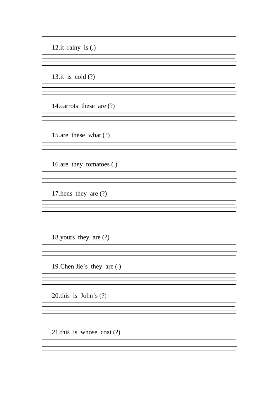 四年级下册英语-连词成句_第2页