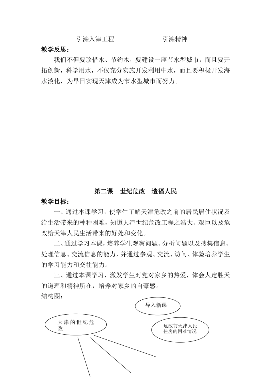 四年级下册《天津与世界》教案有反思有板书_第2页