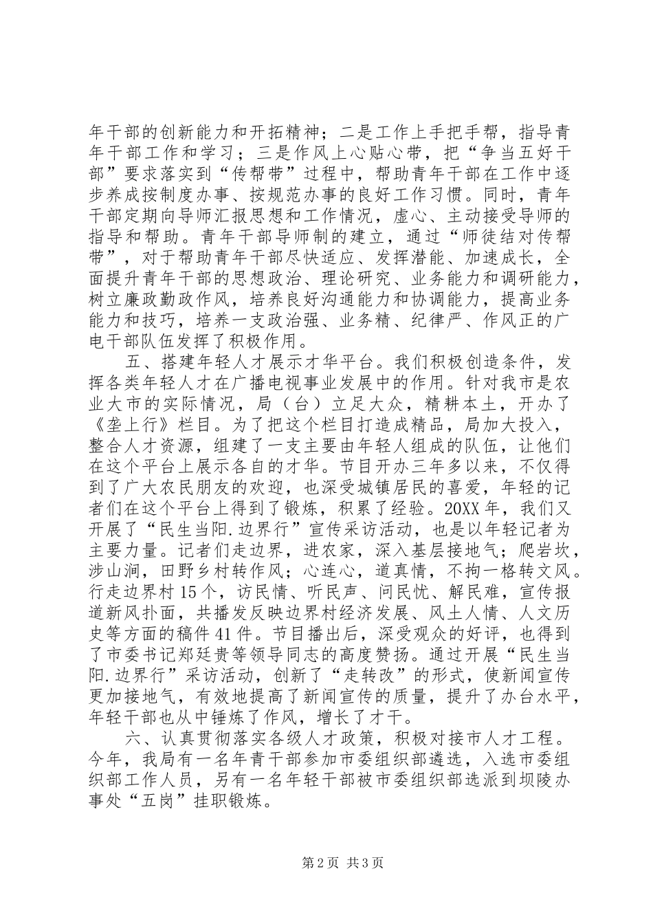 2024年广电局人才工作总结_第2页