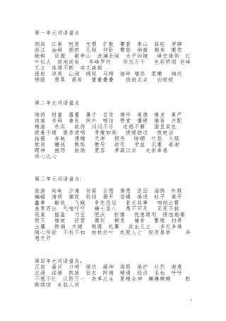 四年级下册语文词语盘点及日积月累