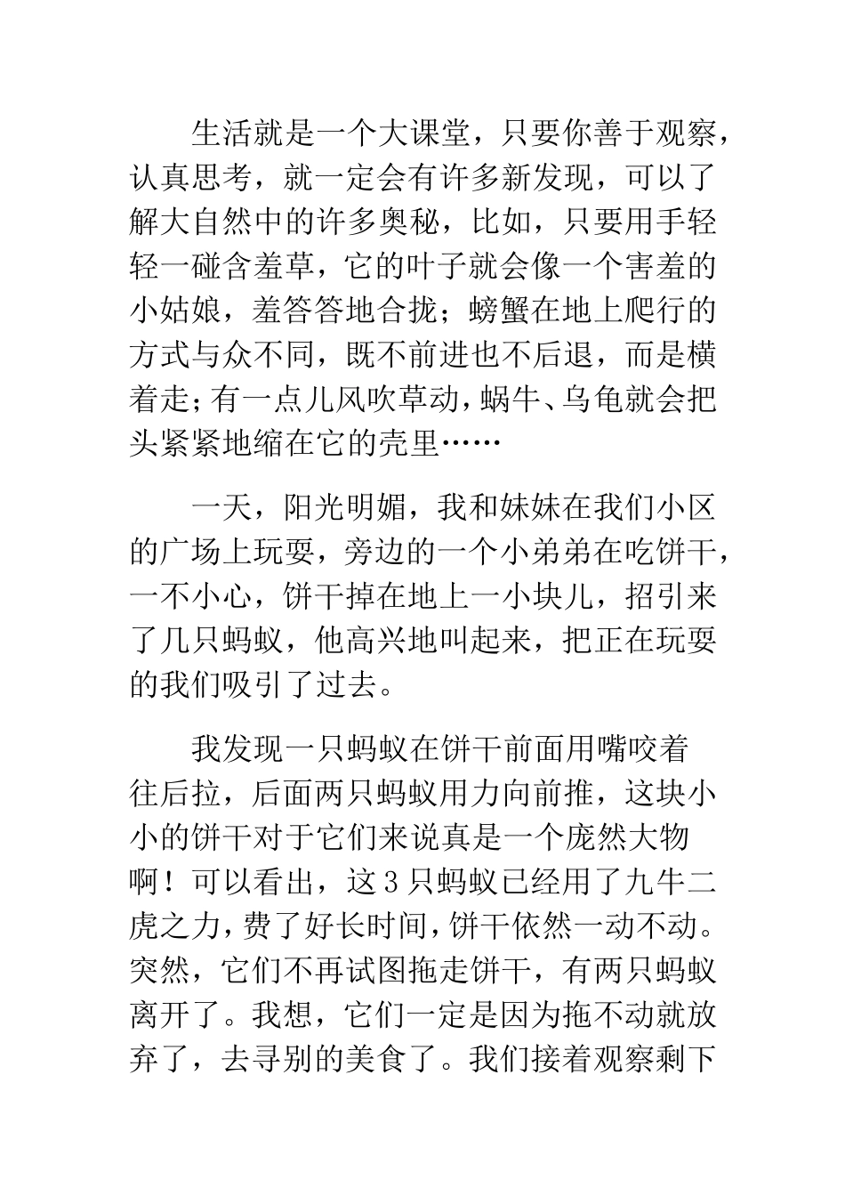 四年级下册语文园地三习作优秀作文_第3页