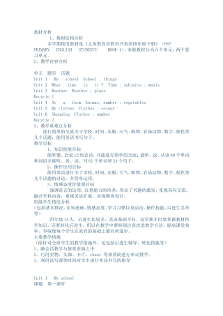 四年级英语下册教案(同名5538)