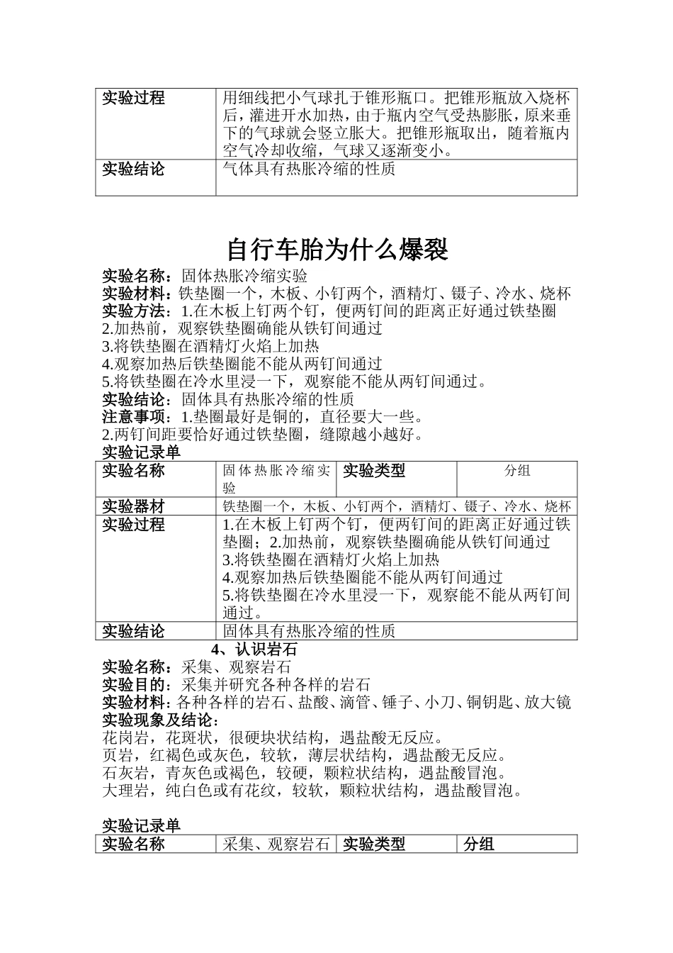 四年级下册科学实验报告单(同名22010)_第2页