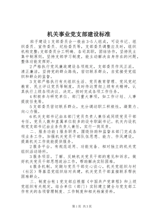 2024年机关事业党支部建设标准
